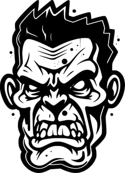 Zombie - Black and White Isolated Icon - Vector illustration