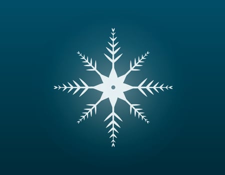Vector isolated cartoon winter shining filigree snowflake.