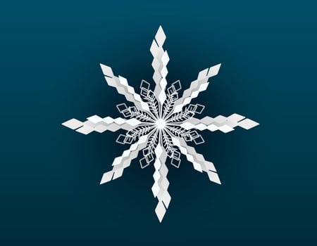 Vector isolated cartoon winter shining filigree snowflake.