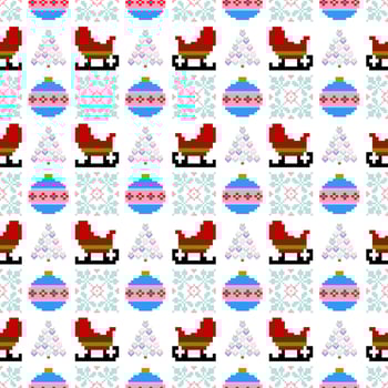 Floral Cross Stitch Embroidery on white background.geometric ethnic oriental seamless pattern traditional.Aztec style abstract vector illustration.design for texture,fabric,clothing,wrapping,sarong.