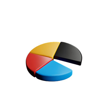 3d pie chart business isolated render illustration png