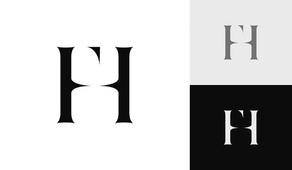 Letter FH initial monogram logo design vector