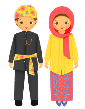 Couple Wearing Indonesia Traditional Cloth png