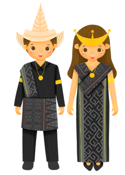 Couple Wearing Indonesia Traditional Cloth png