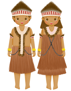 Couple Wearing Indonesia Traditional Cloth png