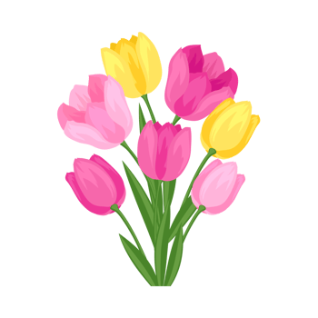 Tulip Flower Bouquet Generative Ai png