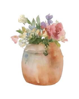 Flower pot watercolor png