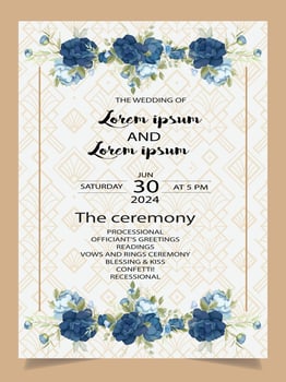 luxury and abstract wedding invitation card vector