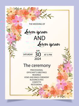 luxury and abstract wedding invitation card vector
