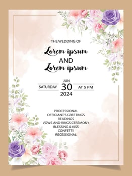 luxury and abstract wedding invitation card vector