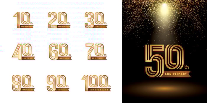 Set of Anniversary logotype design, Celebrate Anniversary Logo vector