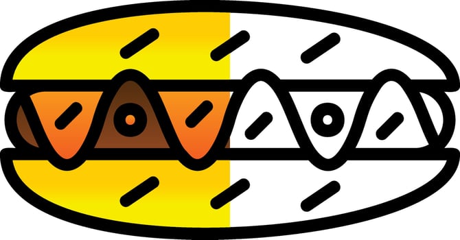 Hot Dog Vector Icon Design