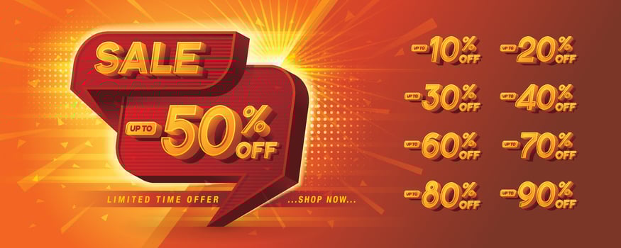 Sale and discount labels, Abstract Red Geometric offer Sale Discount labels set vector