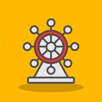 Ferris Wheel  Vector Icon Design