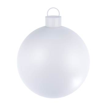 3d rendering Christmas mockup ball icon. Realistic white sphere transparent png. Holiday toy for fir tree. Holiday Illustration png