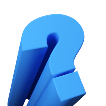 3d Realistic blue question mark. luxury template decorative design illustration. Minimalist bright element transparent png