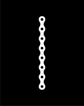 Silhouette of the Chain for Motorcycle, Bike or Bicycle, Machinery, for Art Illustration, Logo Type, Pictogram, Website or Graphic Design Element. Vector Illustration