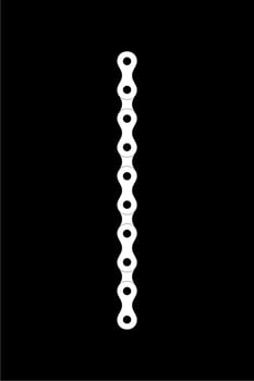 Silhouette of the Chain for Motorcycle, Bike or Bicycle, Machinery, for Art Illustration, Logo Type, Pictogram, Website or Graphic Design Element. Vector Illustration