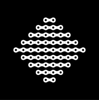 Silhouette of the Chain for Motorcycle, Bike or Bicycle, Machinery, for Art Illustration, Logo Type, Pictogram, Website or Graphic Design Element. Vector Illustration