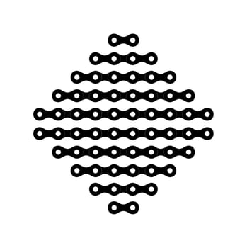 Silhouette of the Chain for Motorcycle, Bike or Bicycle, Machinery, for Art Illustration, Logo Type, Pictogram, Website or Graphic Design Element. Vector Illustration