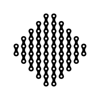Silhouette of the Chain for Motorcycle, Bike or Bicycle, Machinery, for Art Illustration, Logo Type, Pictogram, Website or Graphic Design Element. Vector Illustration