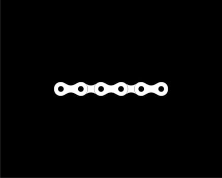 Silhouette of the Chain for Motorcycle, Bike or Bicycle, Machinery, for Art Illustration, Logo Type, Pictogram, Website or Graphic Design Element. Vector Illustration