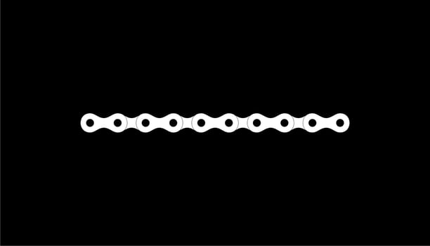 Silhouette of the Chain for Motorcycle, Bike or Bicycle, Machinery, for Art Illustration, Logo Type, Pictogram, Website or Graphic Design Element. Vector Illustration