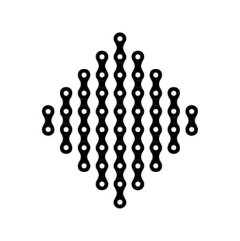 Silhouette of the Chain for Motorcycle, Bike or Bicycle, Machinery, for Art Illustration, Logo Type, Pictogram, Website or Graphic Design Element. Vector Illustration