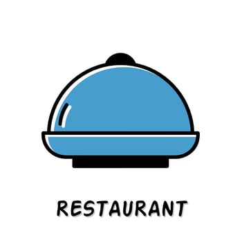 Restaurant icon illustration. Blue color illustration design. vector