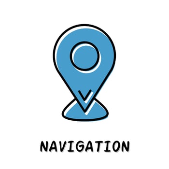 Navigation icon illustration. Blue color illustration design. vector