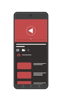 Video app on mobile vector