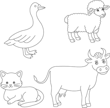outline doodle farm clipart bundle in cartoon style for farmers and kids who love farm life and country life vector