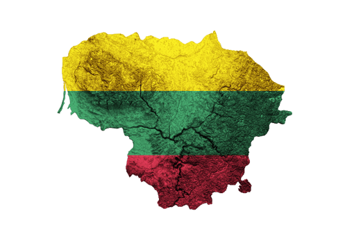 Lithuania Map Flag Shaded relief Color Height map 3d illustration png