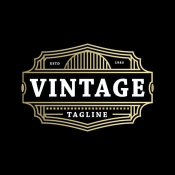 Antique Old Classic Vintage frame Retro Badge Emblem Label Logo Design Vector