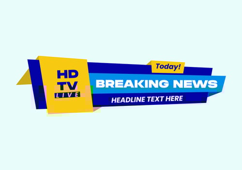 Breaking news lower third banner illustration vector clip art latest news headline title flat editable.