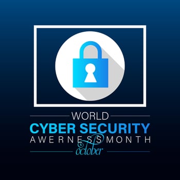Vector illustration design concept of national cyber security awareness month observed on every october . Flat design. flyer design.flat illustration.