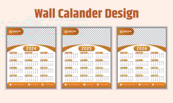 Creative wall calendar design for 2024. Week starts on Sunday and 12 months of design are included. A  professional and suitable template for the company. Vector illustration