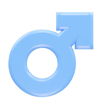 Male symbol 3d element render illustration png