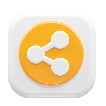 Share icon 3d rendering  transparent png