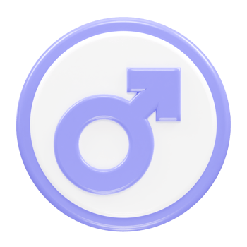 Male symbol 3d element render illustration png