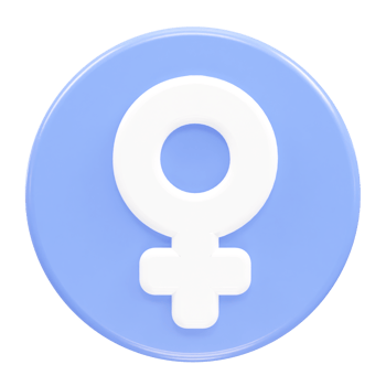 Female icon 3d rendering element png