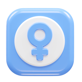 Female icon 3d rendering element png