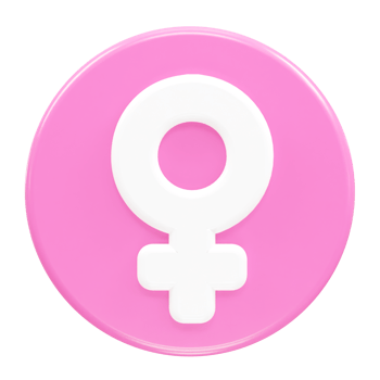Female icon 3d rendering element png