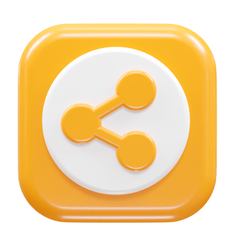 Share icon 3d rendering  transparent png