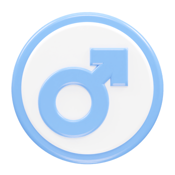 Male symbol 3d element render illustration png