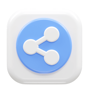 Share icon 3d rendering  transparent png