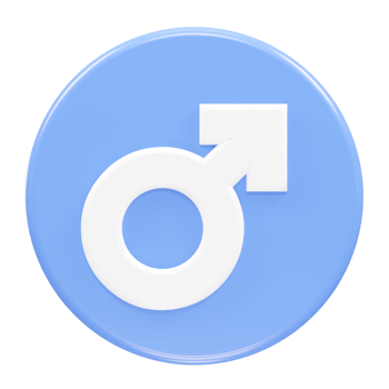 Male symbol 3d element render illustration png