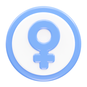 Female icon 3d rendering element png