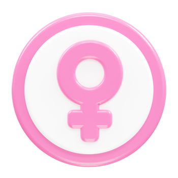 Female icon 3d rendering element png