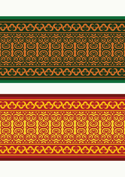 Henna banner border with colorful border vector
